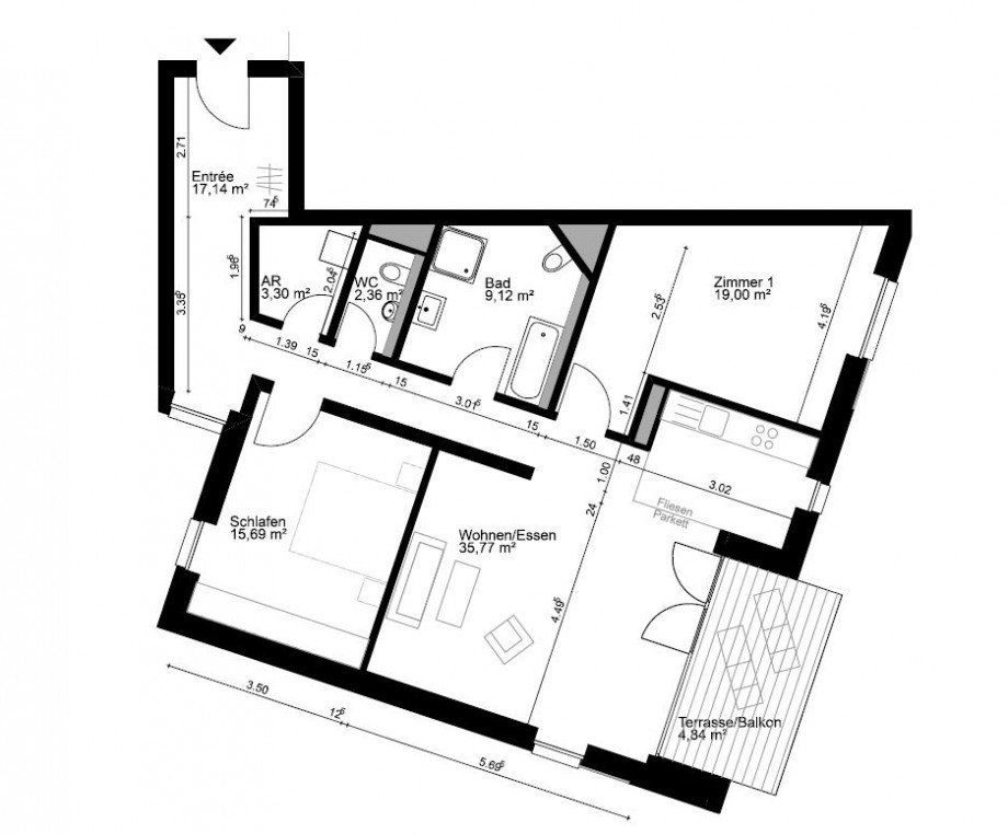 Grundriss Erdgeschosswohnung Wolfsburg